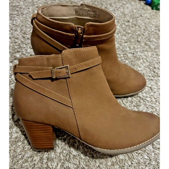 Vionic Shoes - Vionic Ankle Boots Womens 8 Brown Upton Side Zip Almond Toe Casual Leather